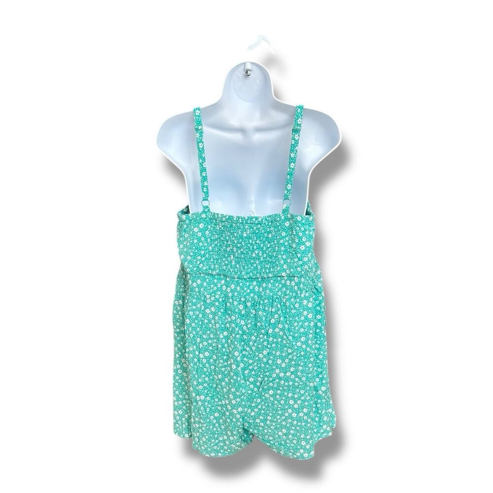 Torrid Women's Green White Floral Challis Smocked Tank One Piece Romper 1X - Picture 2 of 3